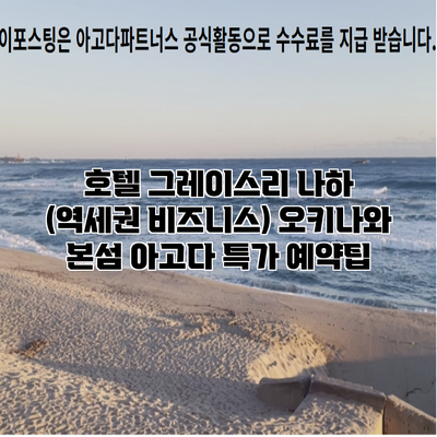 호텔 그레이스리 나하 (역세권 비즈니스) 오키나와 본섬 아고다 특가 예약팁